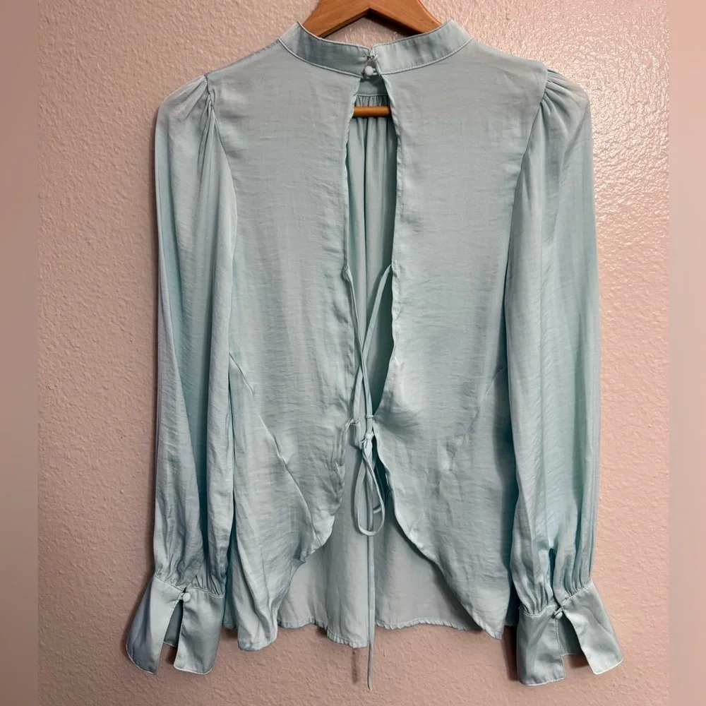 Free People Fiona Backless Top in Light Blue